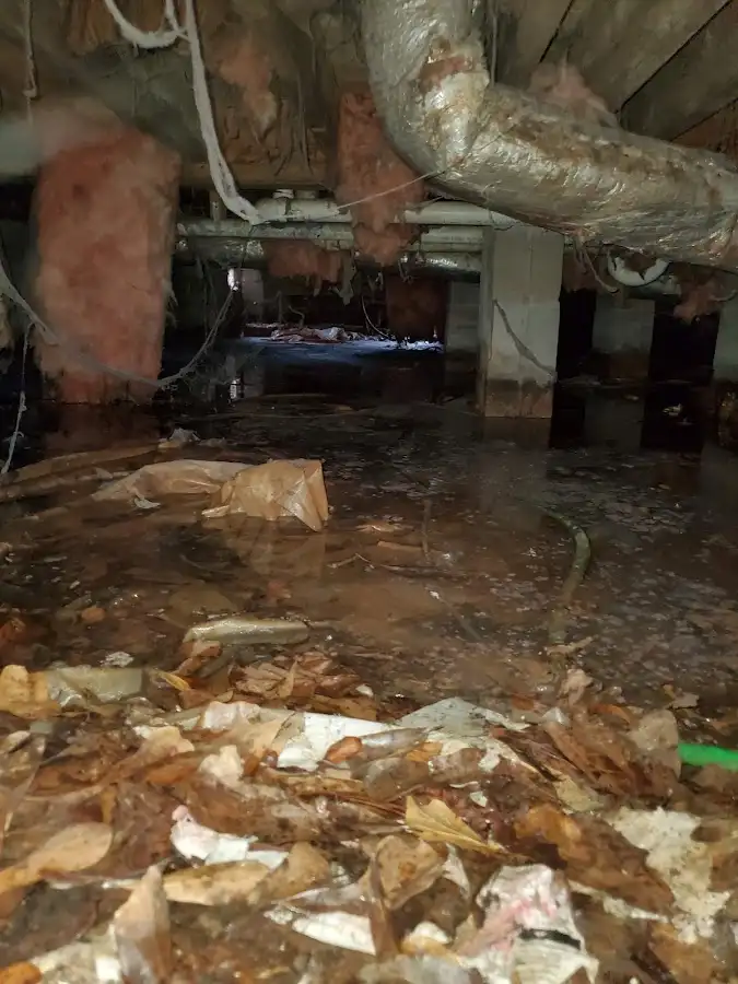Crawl space flood assessment for Commercial Water Damage Restoration in North Mankato