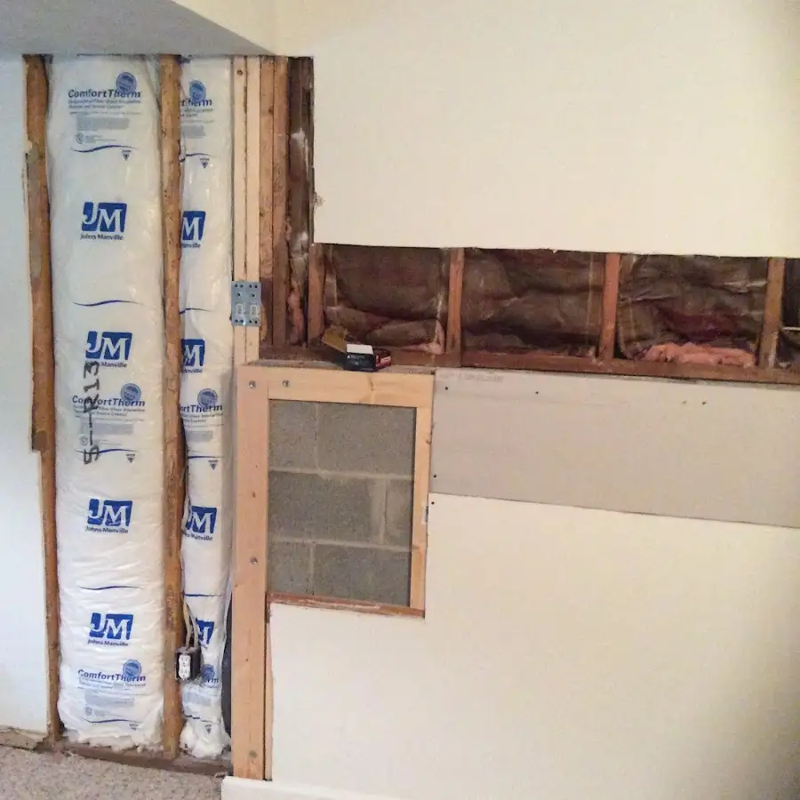 Wall insulation replacement during Contents Cleaning & Restoration in North Mankato